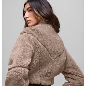 ALO Yoga Plush Teddy Jacket in Taupe